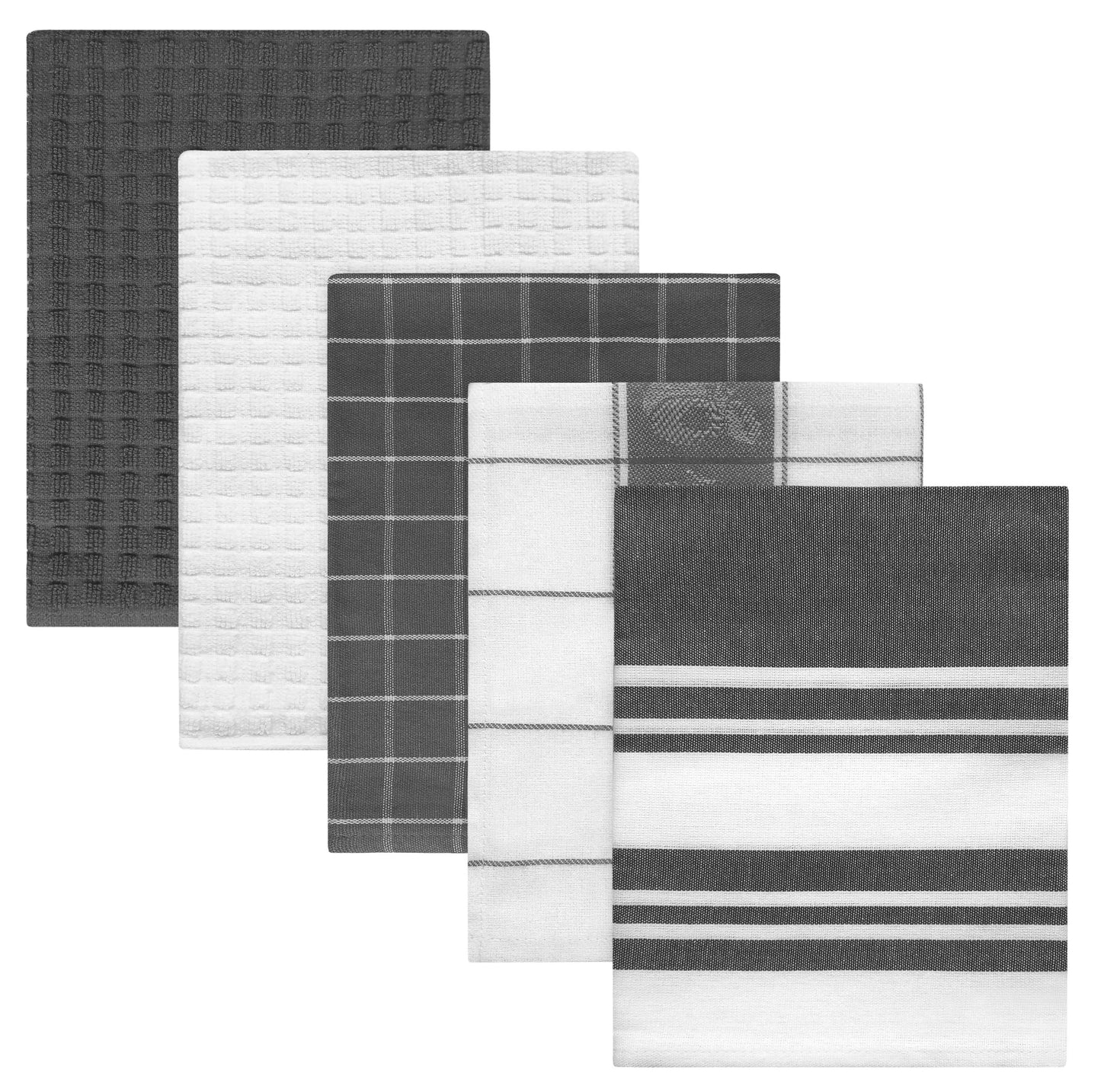KITCHEN HAND TOWEL WITH HANGING LOOP-Kitchen Tea Towel-Weave Essentials-GREY-Weave Essentials