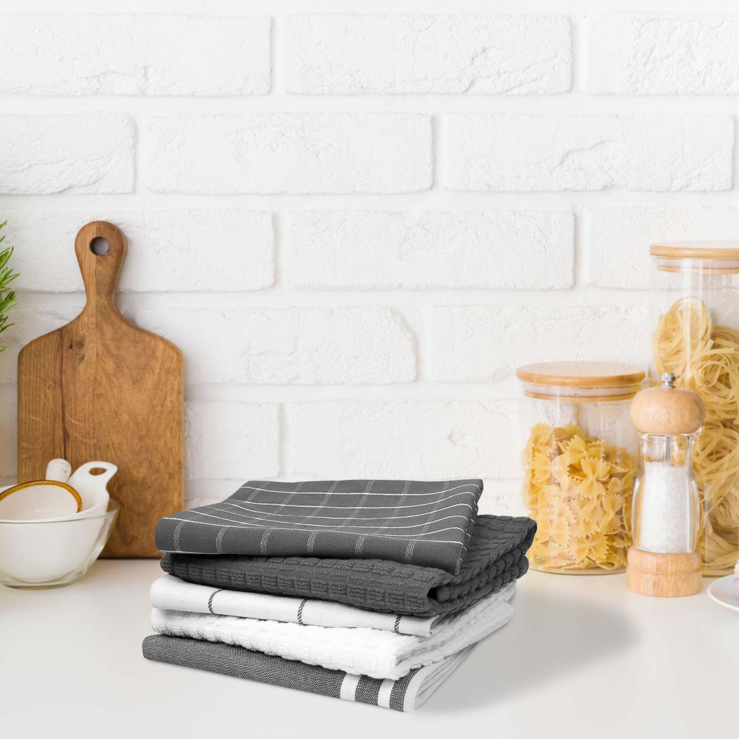 KITCHEN HAND TOWEL WITH HANGING LOOP-Kitchen Tea Towel-Weave Essentials-BEIGE-Weave Essentials