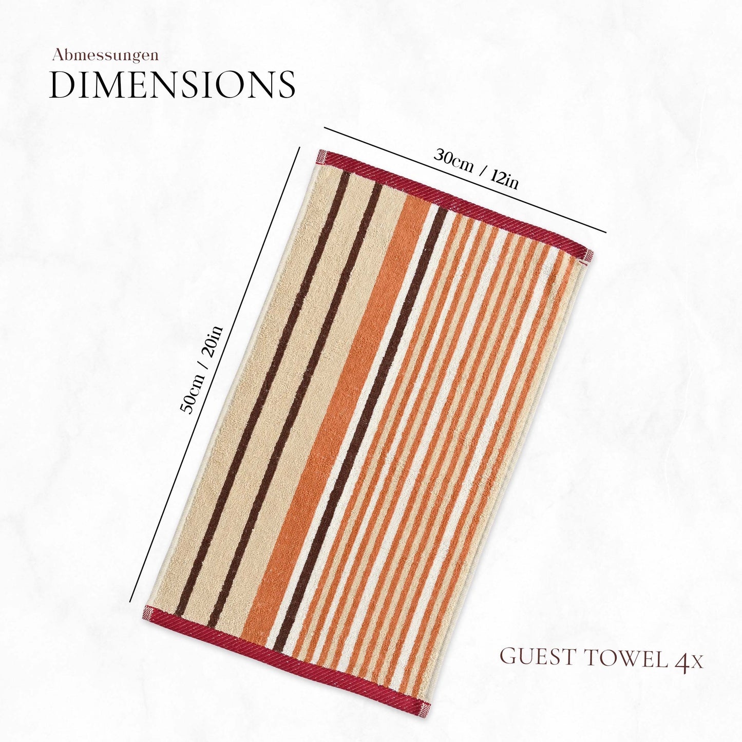 Premium Striped Weave Guest Towels-Guest Towel-Weave Essentials-Ochre Brown-4x Guest Towels-Weave Essentials
