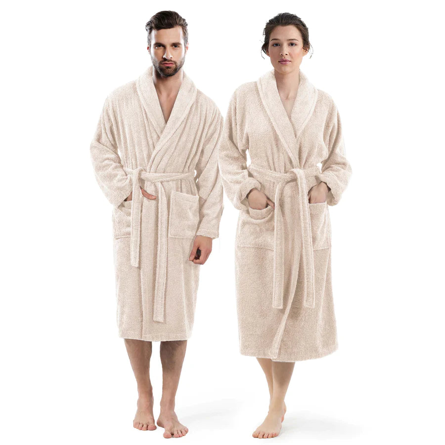 WHITE UNISEX LINT FREE HOTEL BATHROBE-Robes-Weave Essentials-White-Weave Essentials