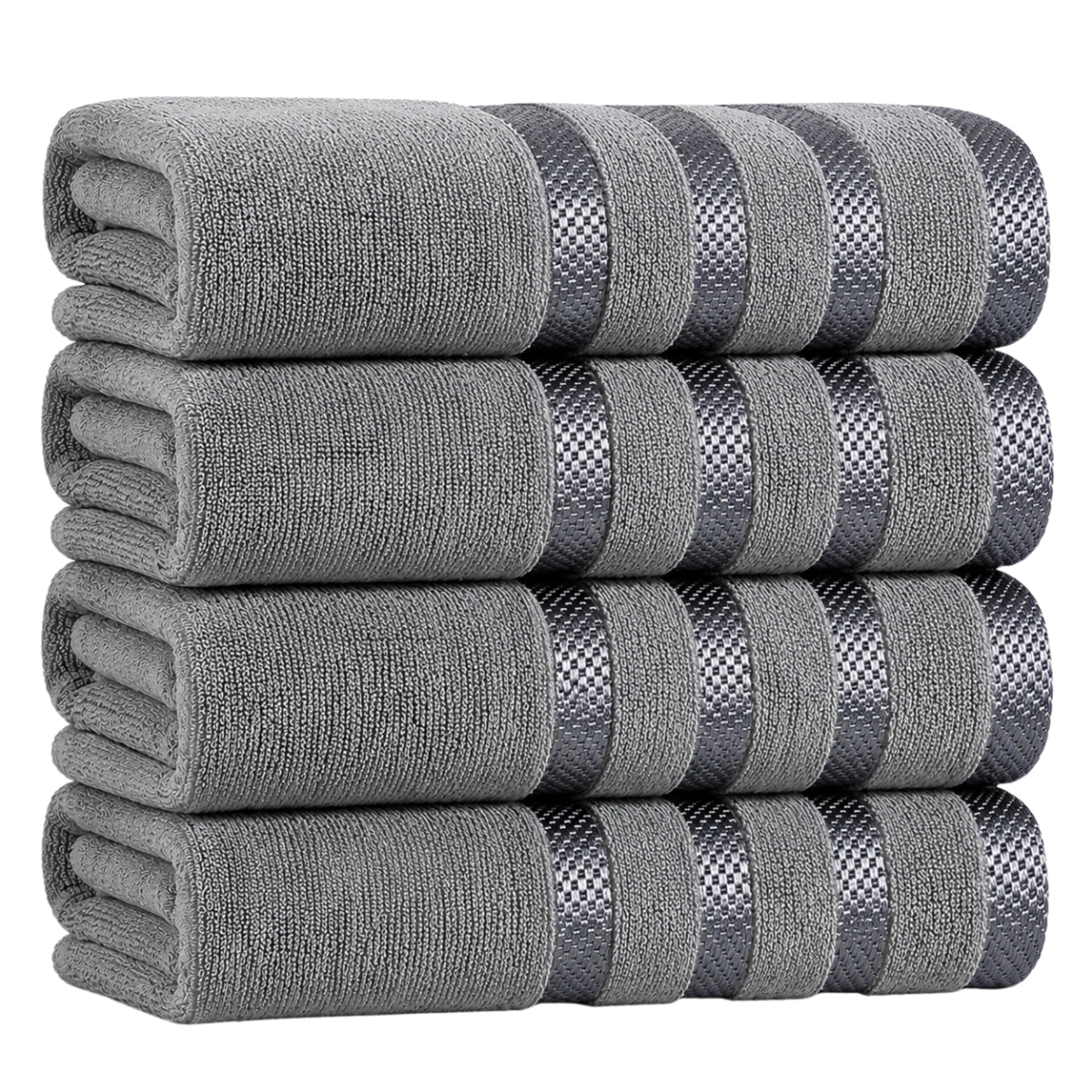 4-Pack Viscose Bath Towels - Soft, Quick-Dry, 70x140cm