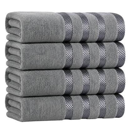 4-Pack Viscose Bath Towels - Soft, Quick-Dry, 70x140cm