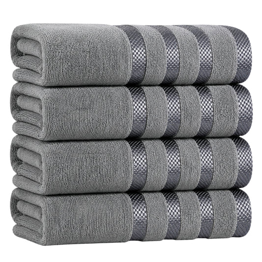 4-Pack Viscose Bath Towels - Soft, Quick-Dry, 70x140cm