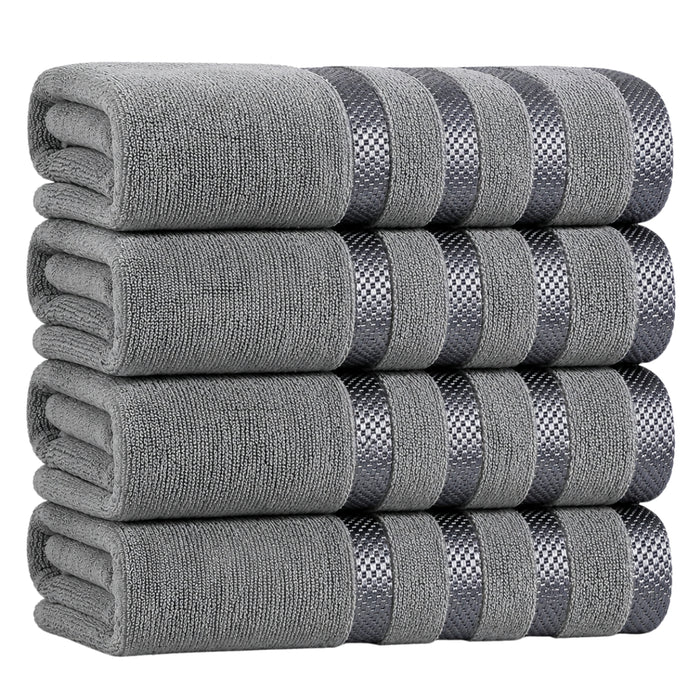 4-Pack Viscose Bath Towels - Soft, Quick-Dry, 70x140cm