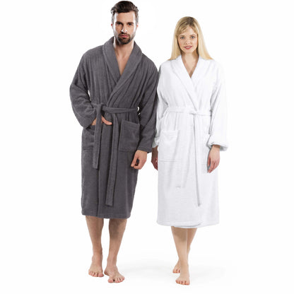 WHITE UNISEX LINT FREE HOTEL BATHROBE-Robes-Weave Essentials-White-Weave Essentials