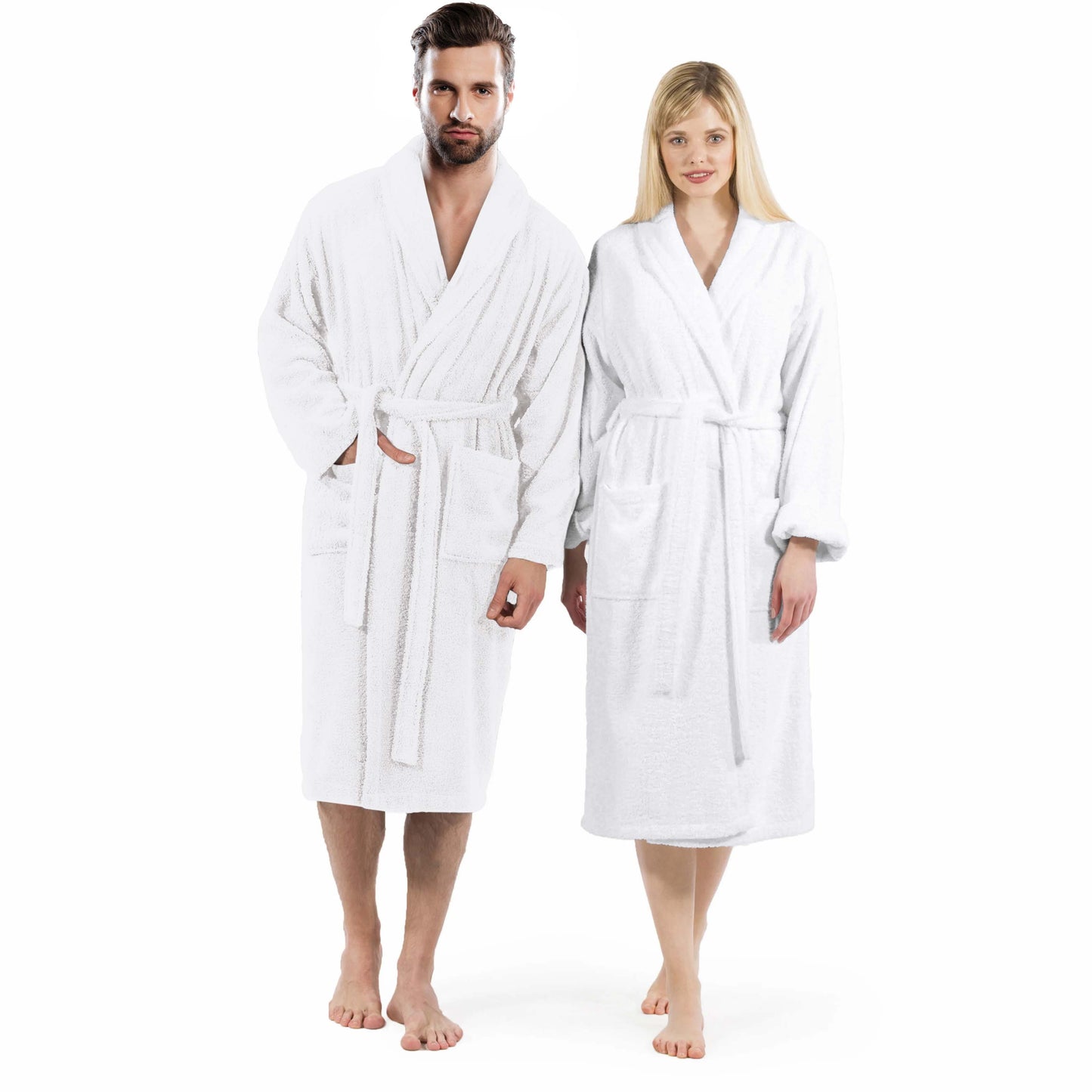 WHITE UNISEX LINT FREE HOTEL BATHROBE-Robes-Weave Essentials-White-Weave Essentials