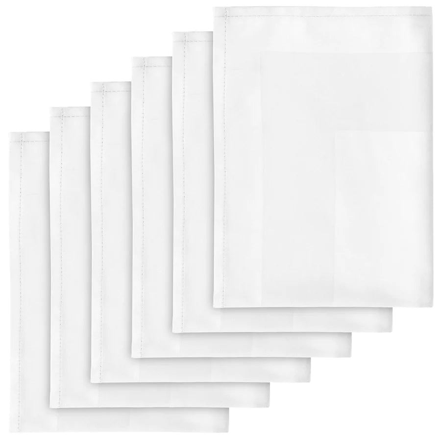 SOFT & DURABLE CLOTH DINNER NAPKINS: PACK OF 6-Napkin-Weave Essentials-Pure White-Weave Essentials