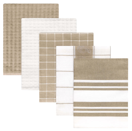 KITCHEN HAND TOWEL WITH HANGING LOOP-Kitchen Tea Towel-Weave Essentials-BEIGE-Weave Essentials