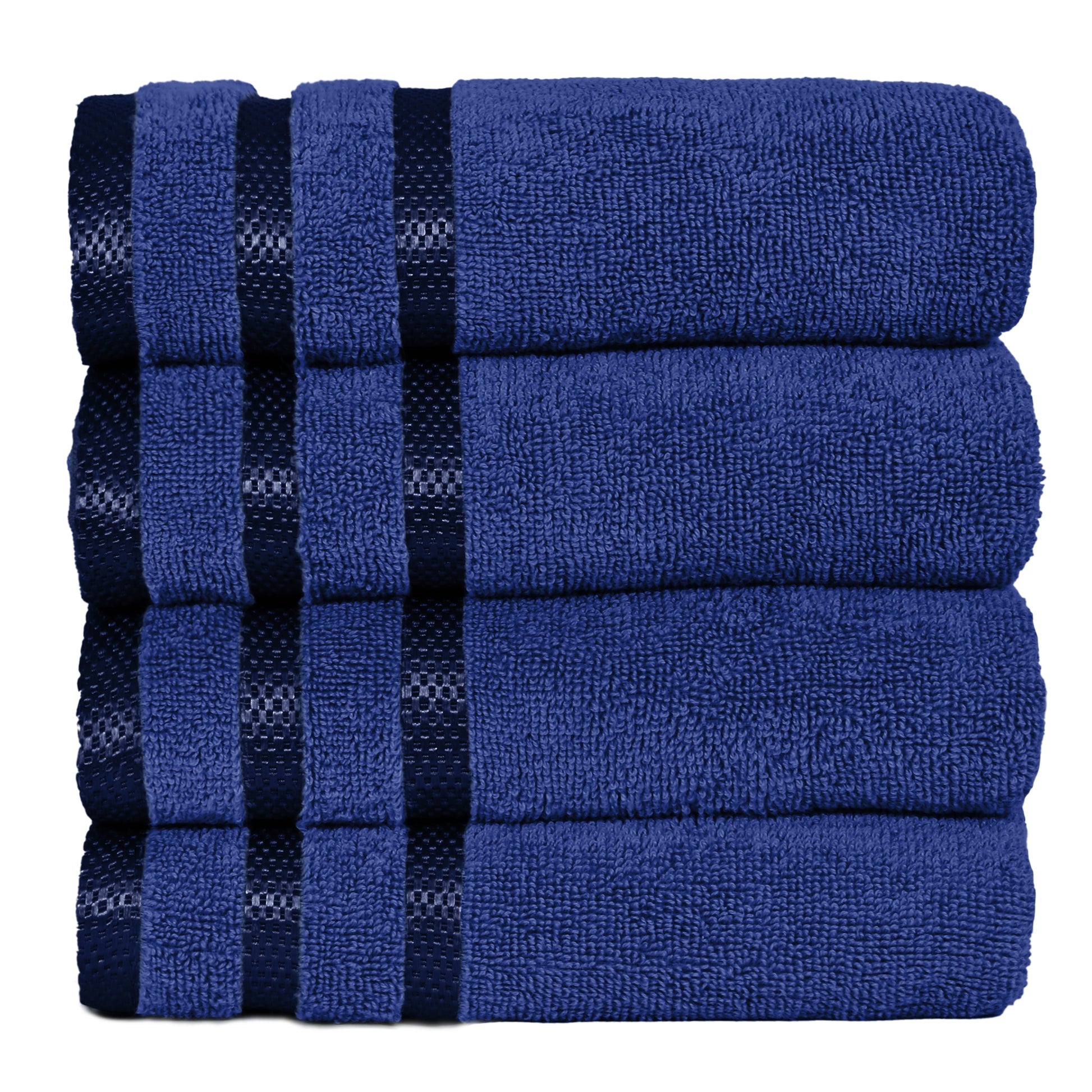 4 Pc Hand Towels - 50x90 cm / 20x35 inch, 100% Combed Cotton Hand Towel Set, Luxury Plush & Premium Bathroom Linen, Quick Dry Towel & High Absorbent-Weave Essentials-Blue-Weave Essentials
