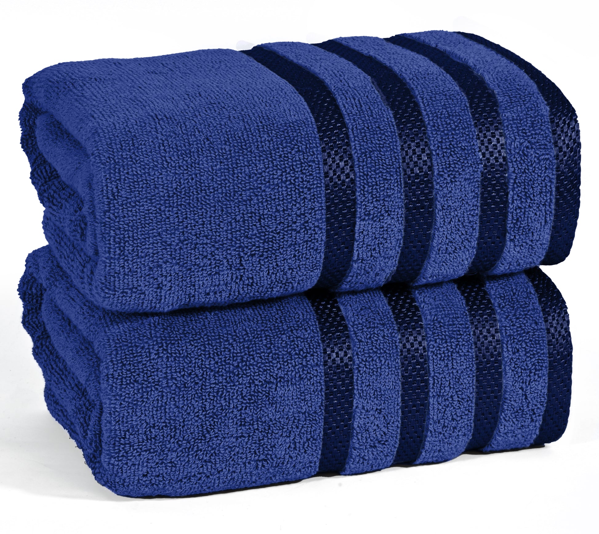 2Pc viscose bath towel set | Ultimate Comfort, Superior Absorbency, Eco-Friendly, Skin-Friendly & Quick Dry; made of 100% Cotton | 2 towels (70x140cm / 27x55inch)-Weave Essentials-Blue-Weave Essentials