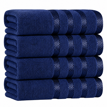 4-Pack Viscose Bath Towels - Soft, Quick-Dry, 70x140cm