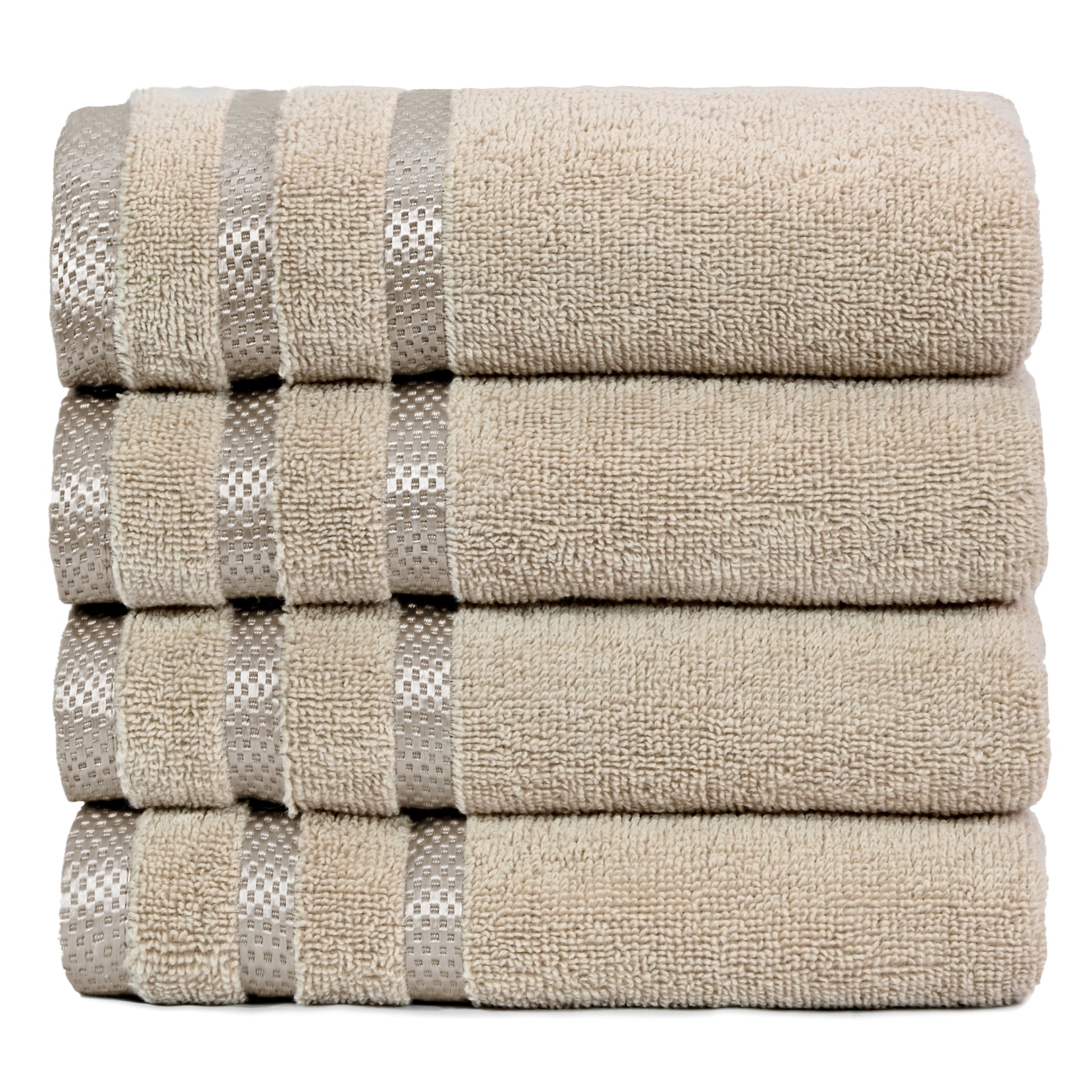 4 Pc Hand Towels - 50x90 cm / 20x35 inch, 100% Combed Cotton Hand Towel Set, Luxury Plush & Premium Bathroom Linen, Quick Dry Towel & High Absorbent-Weave Essentials-Mink-Weave Essentials
