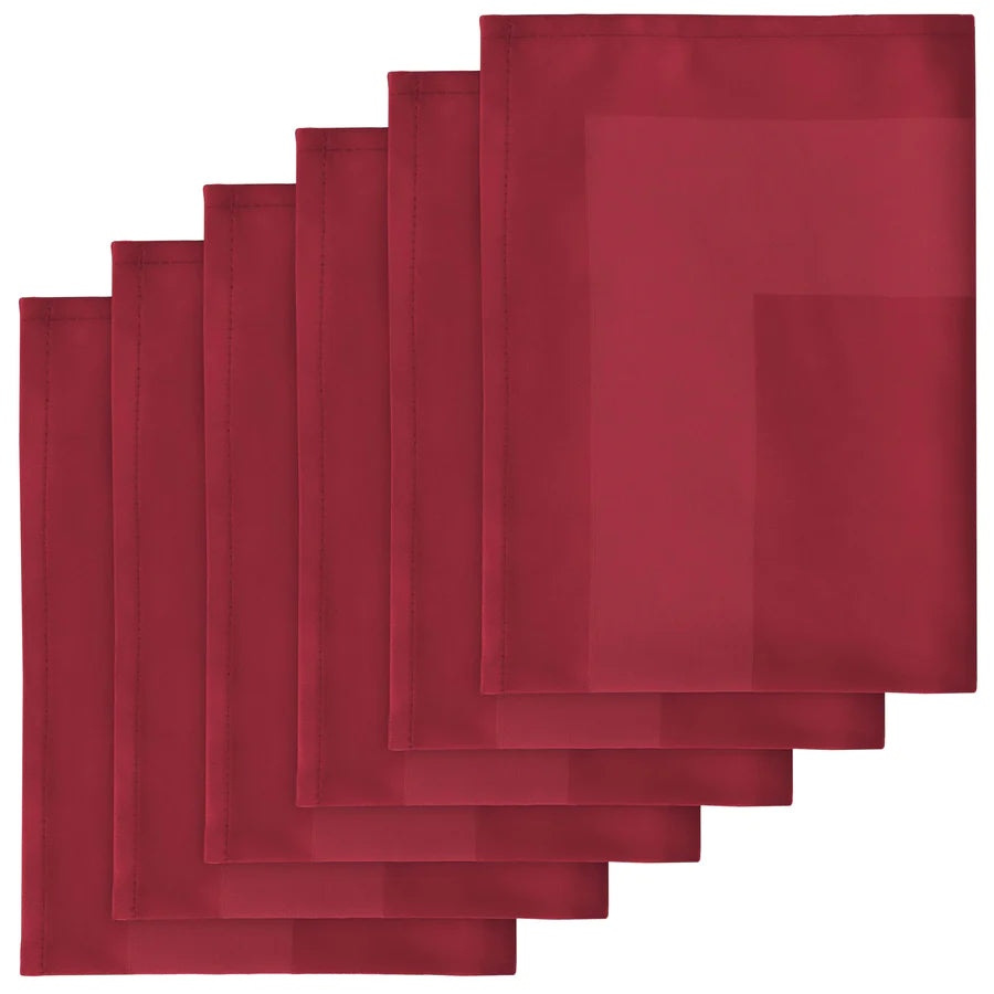 SOFT & DURABLE CLOTH DINNER NAPKINS: PACK OF 6-Napkin-Weave Essentials-Luminous Red-Weave Essentials
