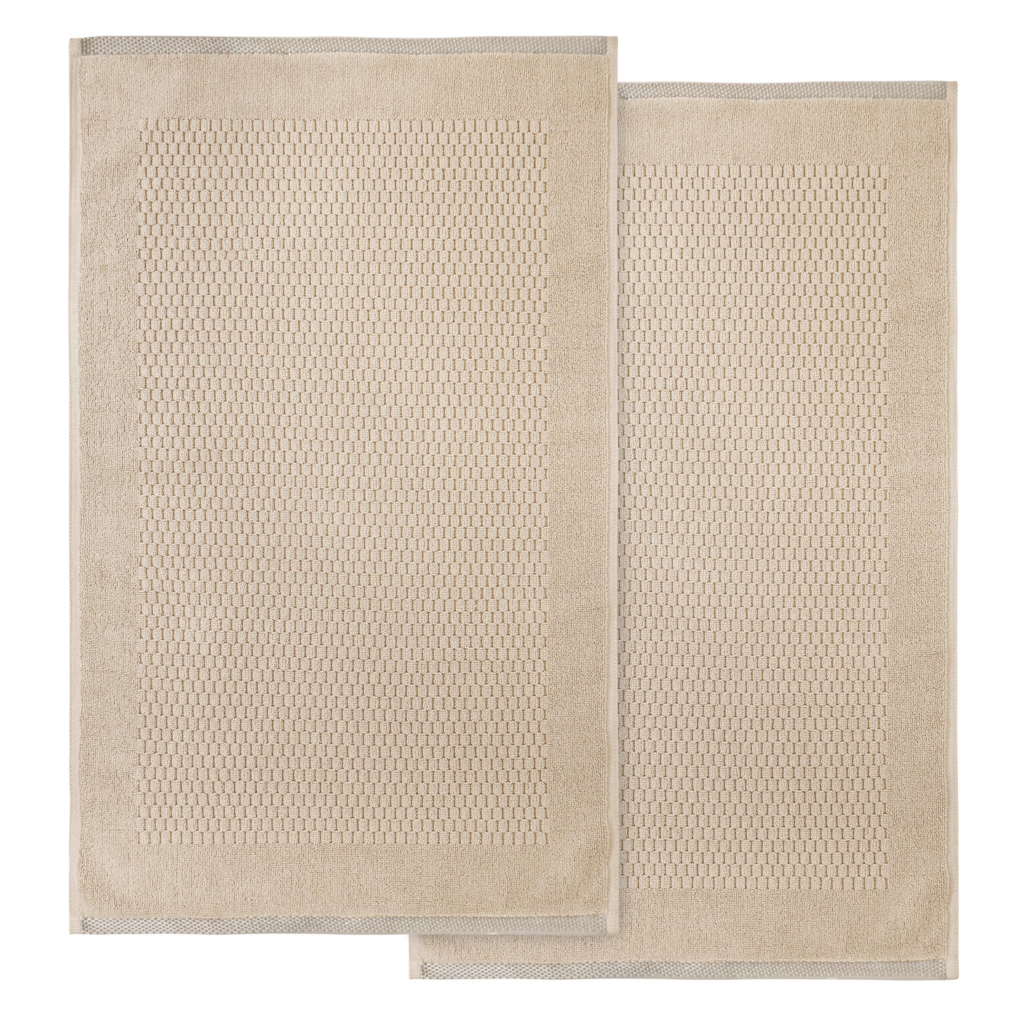 Terry Bath Mat - 100% Ring Spun Cotton, 50 x 80 cm Luxury Plush Premium Quality Quick Dry Bath Shower Matt, High Absorbent & Machine Washable Bathroom Mat | Pack of 2-Weave Essentials-Mink-Weave Essentials