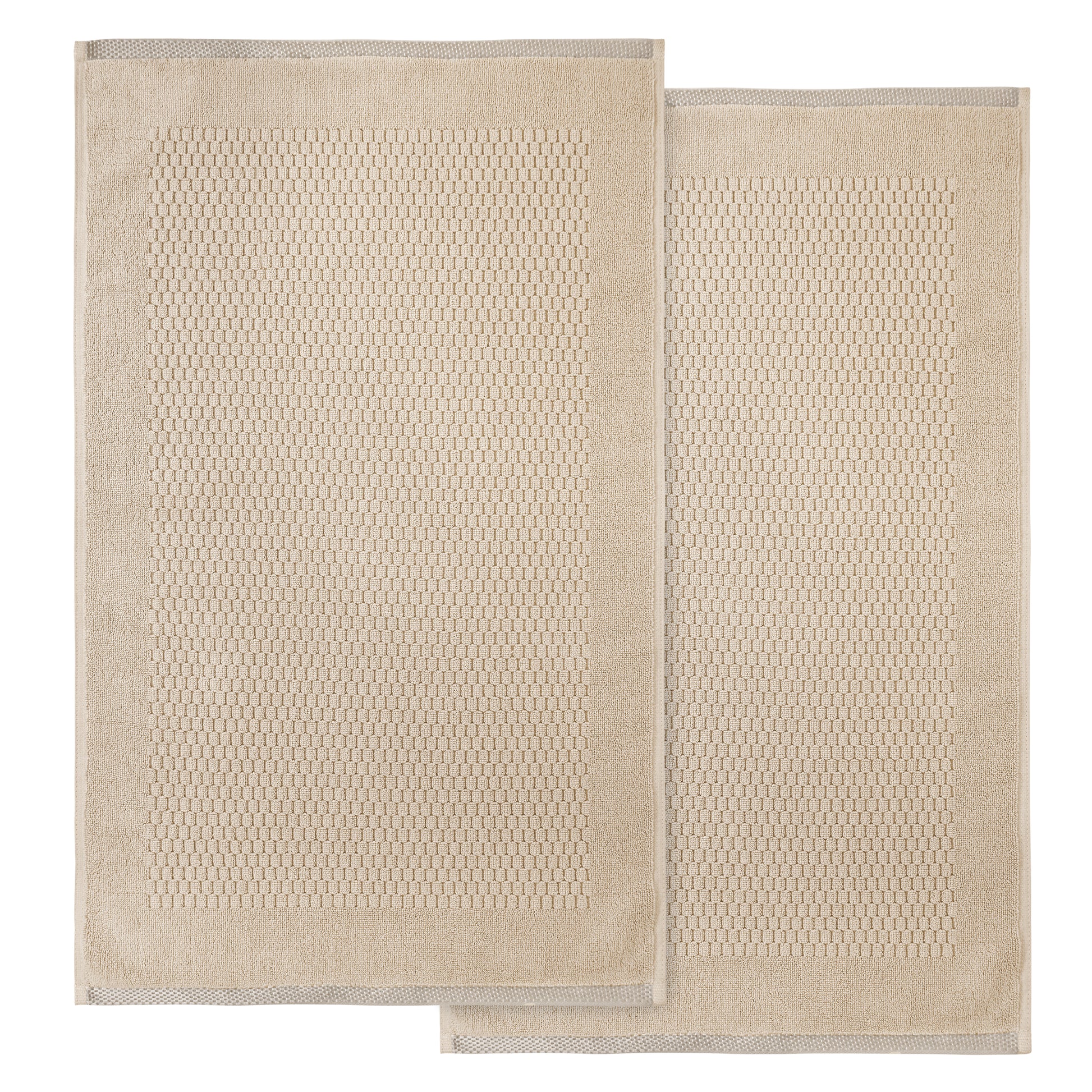 Terry Bath Mat - 100% Ring Spun Cotton, 50 x 80 cm Luxury Plush Premium Quality Quick Dry Bath Shower Matt, High Absorbent & Machine Washable Bathroom Mat | Pack of 2-Weave Essentials-Mink-Weave Essentials