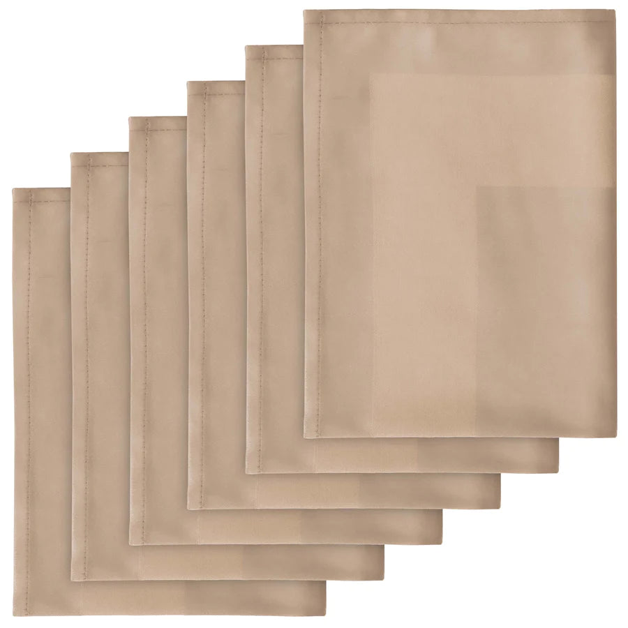 SOFT & DURABLE CLOTH DINNER NAPKINS: PACK OF 6-Napkin-Weave Essentials-Ivory Beige-Weave Essentials