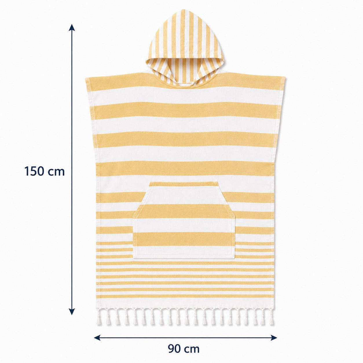 Hamam Poncho Towel - Hooded Changing Robe with Pocket, 100% Cotton