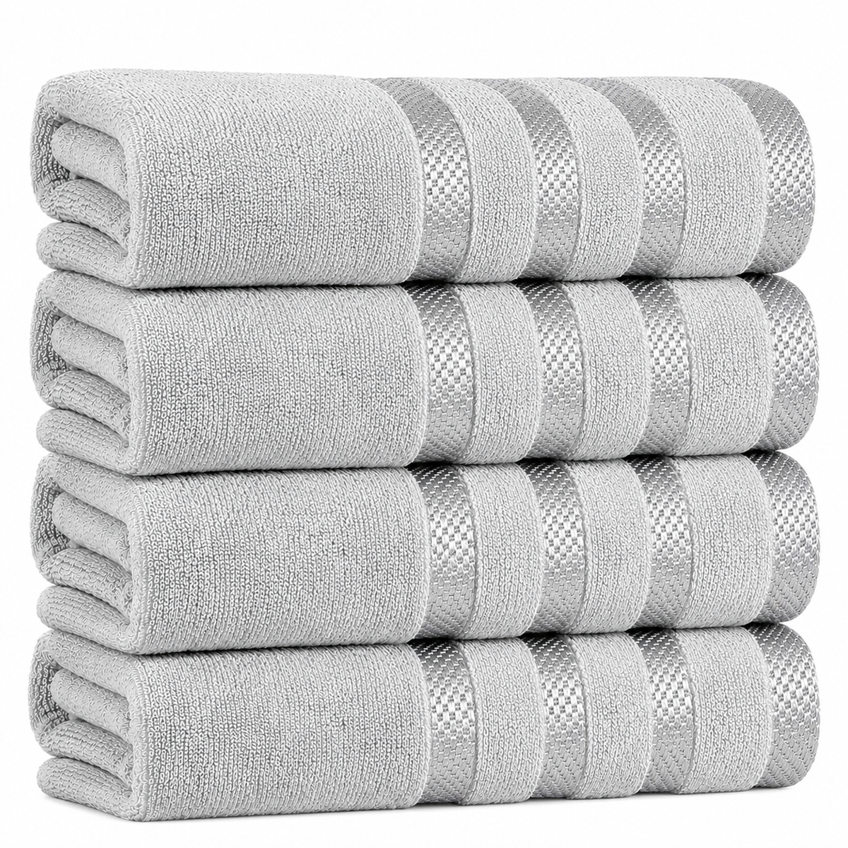 4-Pack Viscose Bath Towels - Soft, Quick-Dry, 70x140cm