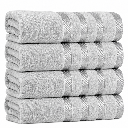 4-Pack Viscose Bath Towels - Soft, Quick-Dry, 70x140cm