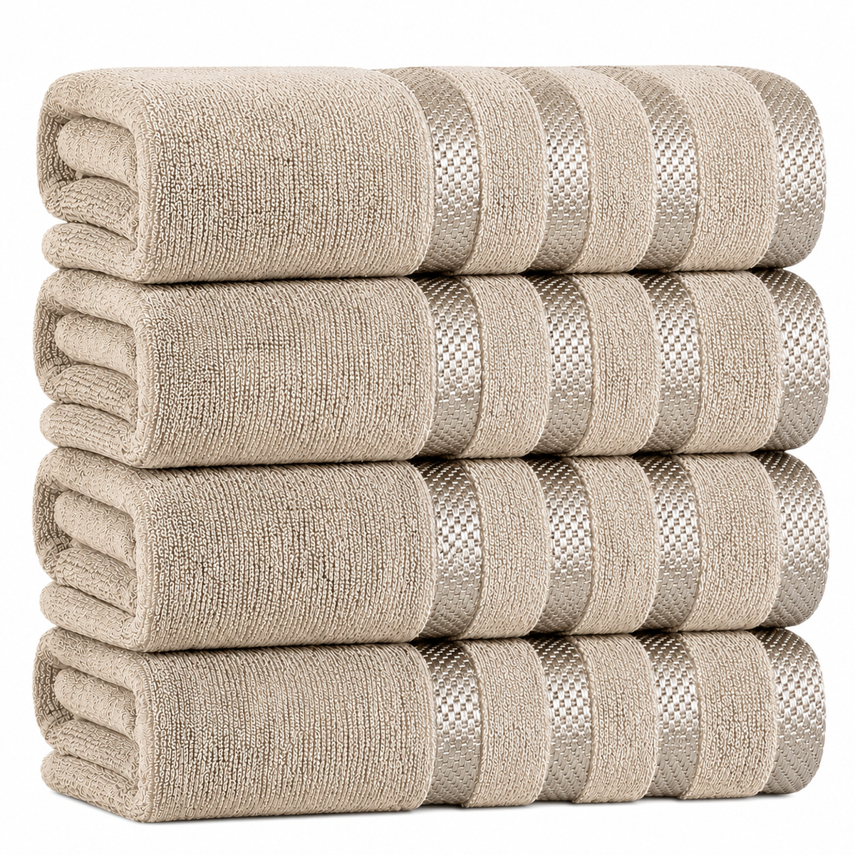 4-Pack Viscose Bath Towels - Soft, Quick-Dry, 70x140cm