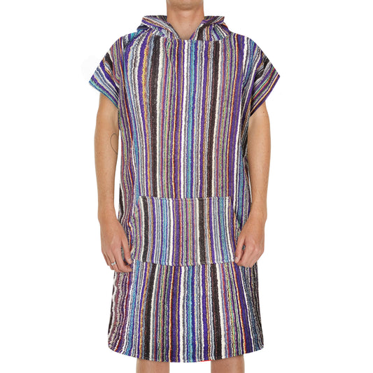 COTTON BEACH PONCHO TOWEL WITH POCKETS-Beach Towels-Weave Essentials-MULTI-Weave Essentials