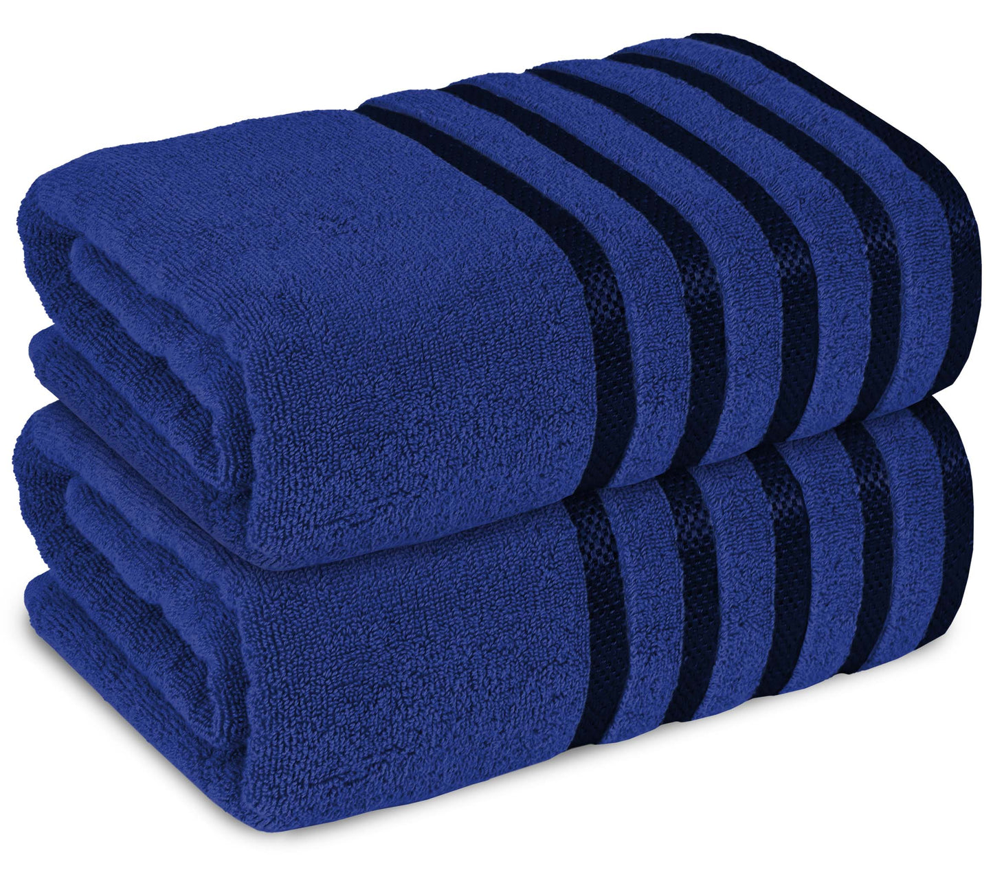 2 Pc ultrasoft and quick dry viscose bath sheet set | Eco-friendly and skin-friendly made of 100% Cotton | 2 bath sheets 90x180cm / 35x70inch-Towel Set-Weave Essentials-2x Jumbo Bath Sheet-Navy Blue-Weave Essentials