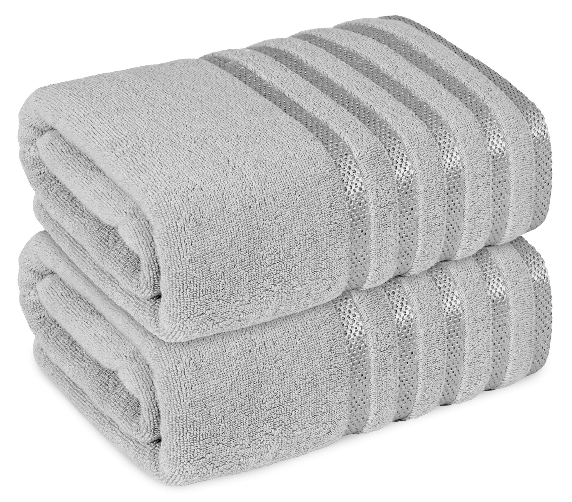 2 Pc ultrasoft and quick dry viscose bath sheet set | Eco-friendly and skin-friendly made of 100% Cotton | 2 bath sheets 90x180cm / 35x70inch-Towel Set-Weave Essentials-2x Jumbo Bath Sheet-Silver Grey-Weave Essentials