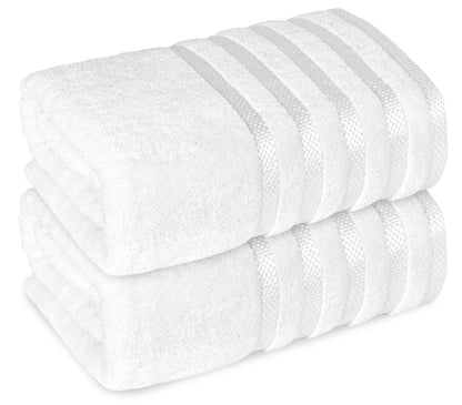 2 Pc ultrasoft and quick dry viscose bath sheet set | Eco-friendly and skin-friendly made of 100% Cotton | 2 bath sheets 90x180cm / 35x70inch-Towel Set-Weave Essentials-2x Jumbo Bath Sheet-White-Weave Essentials