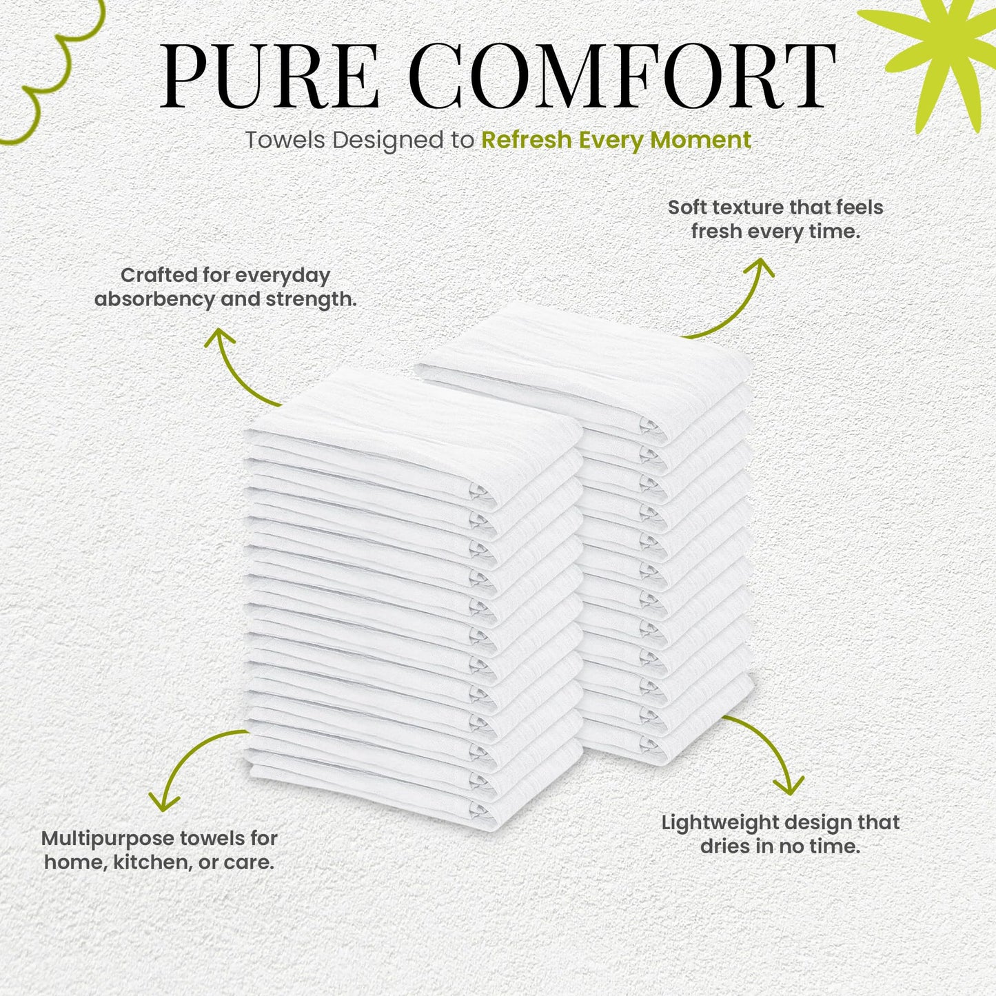 Weave Essentials 24-Pack Flour Sack Kitchen Towels - 100% Cotton