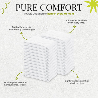 Weave Essentials 24-Pack Flour Sack Kitchen Towels - 100% Cotton