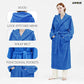 TERRY HOODED BATHROBE: 2 POCKETS & WRAP BELT-Bathrobe-Weave Essentials-Pale Pink-L/XL-Weave Essentials
