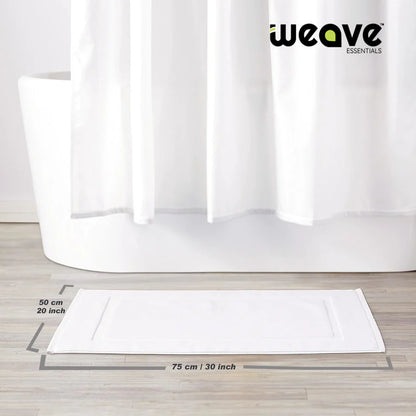 LUXURY COTTON BATH MATS: PACK OF 2- PURE WHITE-Bath Mats-Weave Essentials-White-Weave Essentials