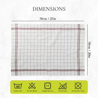 10 BASICS COTTON TEA TOWELS FOR KITCHEN WITH HANGING LOOP-Kitchen Tea Towel-Weave Essentials-Weave Essentials