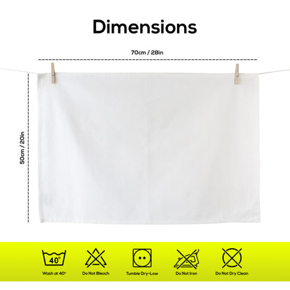 Weave Essentials 24pc Flour Sack Towels - 100% Cotton Tea Towels for Kitchen, Highly Absorbent Washing Up Cloths for Dishes, Lightweight, Premium Quality Durable Soft Feel Fingertip Flour Sack | White