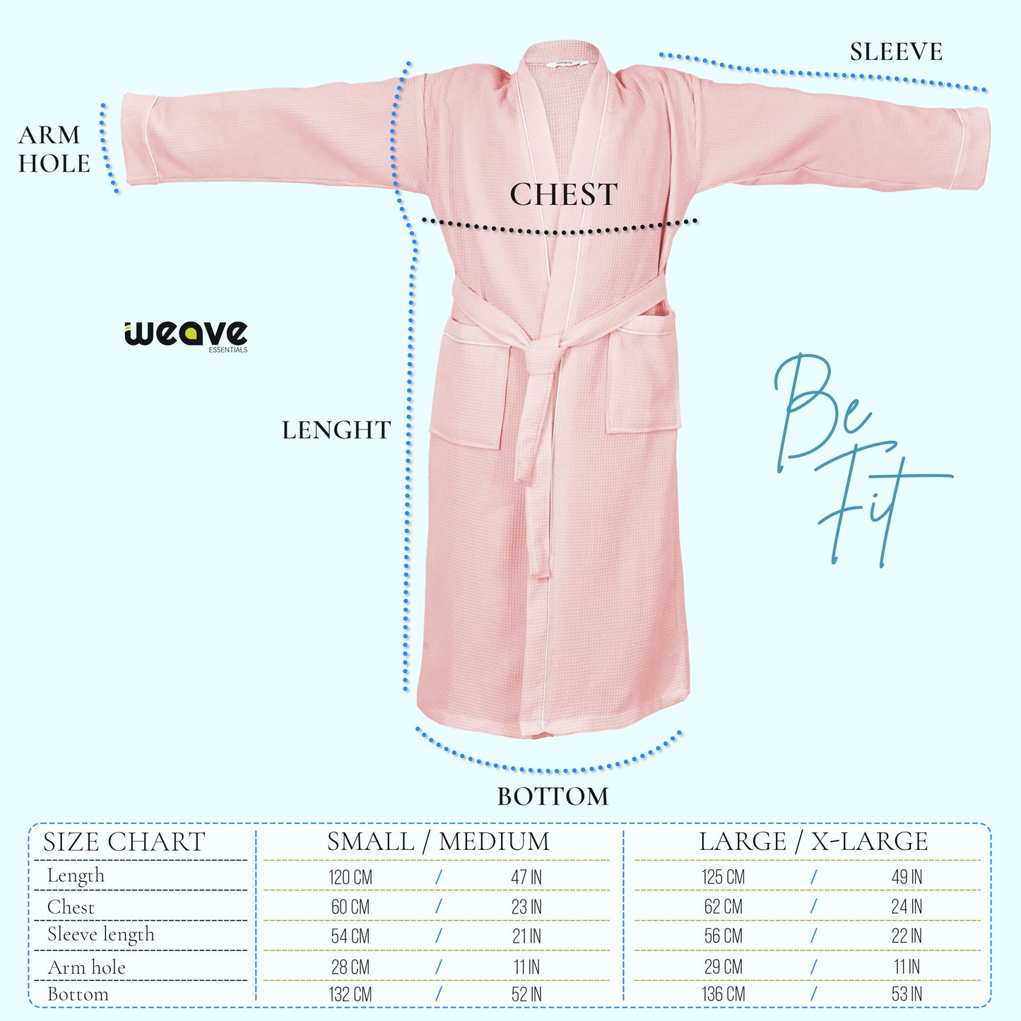 100% COTTON KIMONO UNISEX WAFFLE BATHROBE-Robes-Weave Essentials-Grey-S/M-Weave Essentials