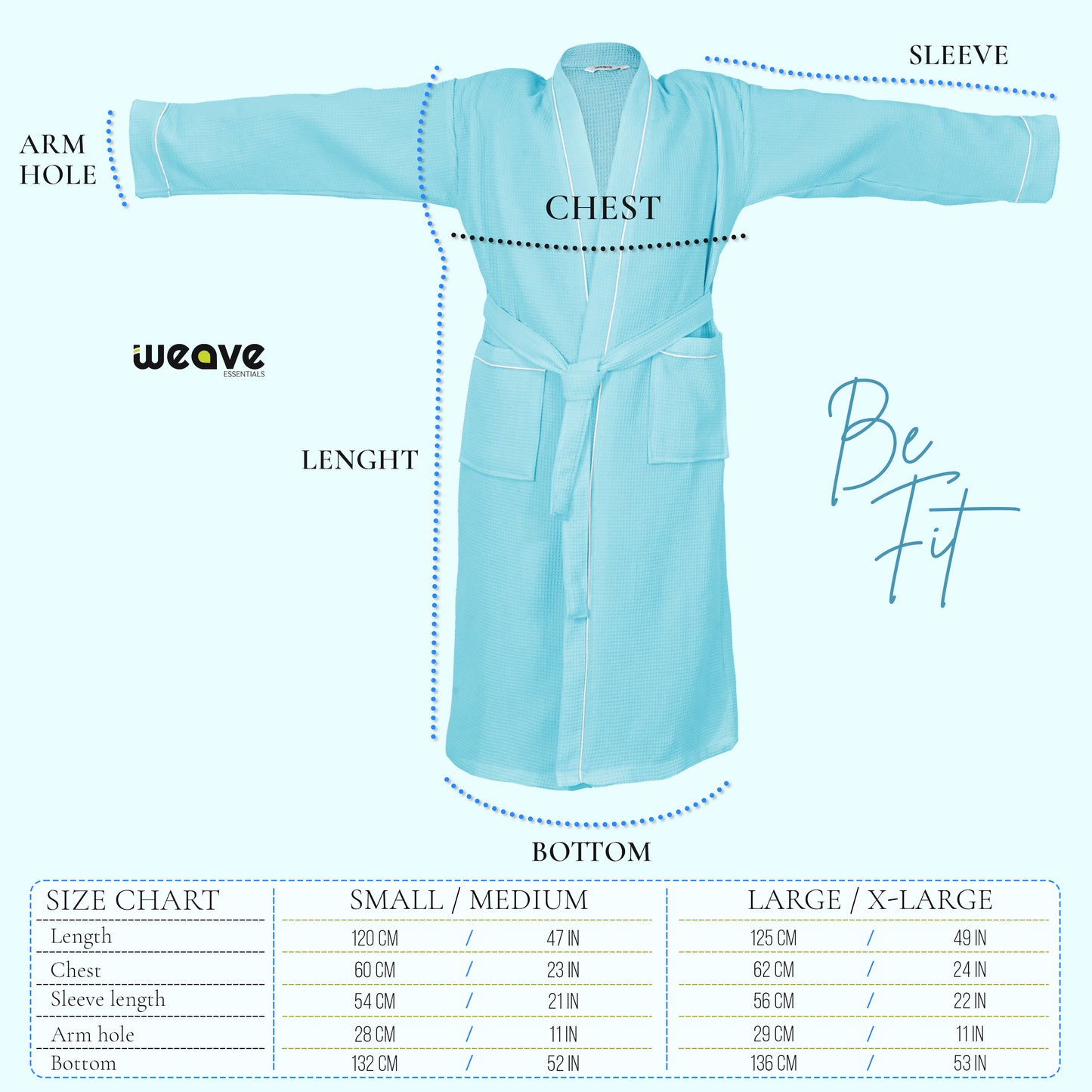 100% COTTON KIMONO UNISEX WAFFLE BATHROBE-Robes-Weave Essentials-Grey-S/M-Weave Essentials