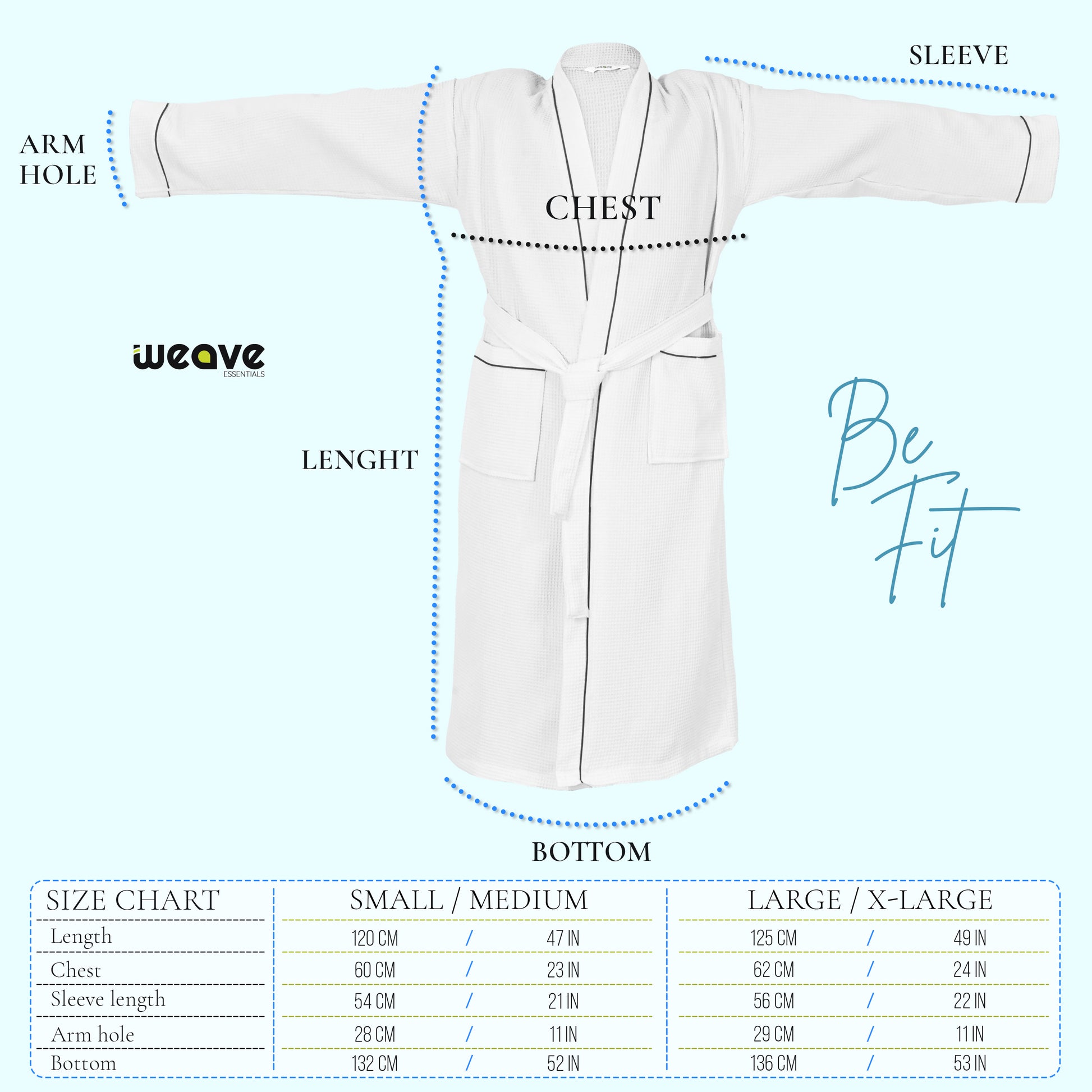 100% COTTON KIMONO UNISEX WAFFLE BATHROBE-Robes-Weave Essentials-Grey-S/M-Weave Essentials