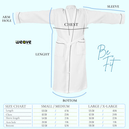 100% COTTON KIMONO UNISEX WAFFLE BATHROBE-Robes-Weave Essentials-Grey-S/M-Weave Essentials