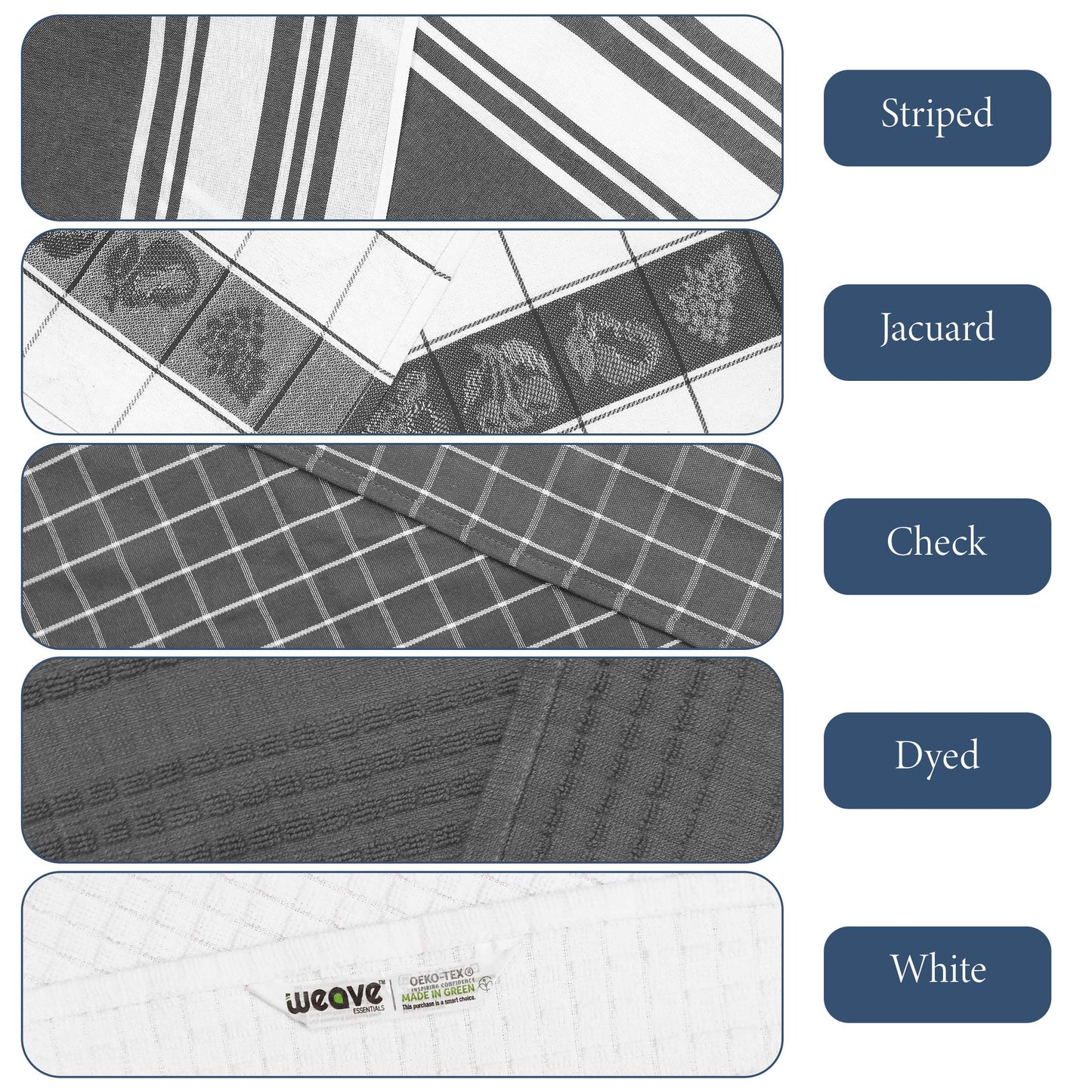 KITCHEN HAND TOWEL WITH HANGING LOOP-Kitchen Tea Towel-Weave Essentials-BEIGE-Weave Essentials