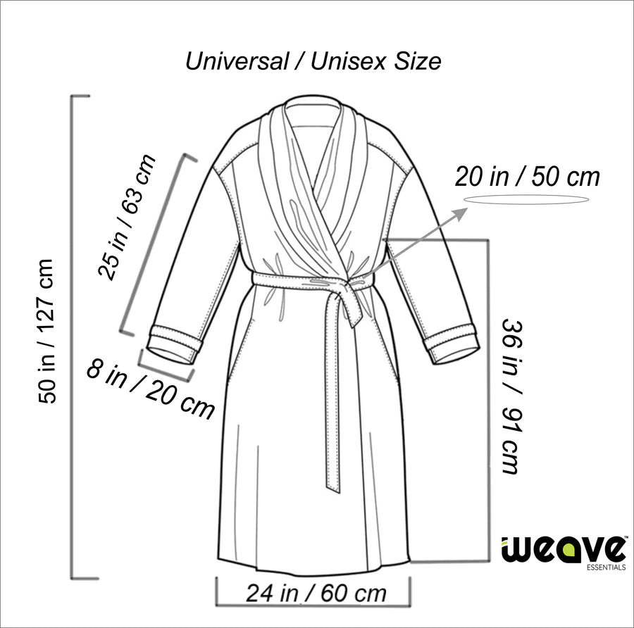 WHITE UNISEX LINT FREE HOTEL BATHROBE-Robes-Weave Essentials-White-Weave Essentials