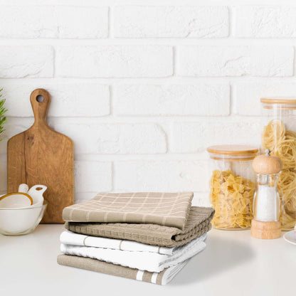 KITCHEN HAND TOWEL WITH HANGING LOOP-Kitchen Tea Towel-Weave Essentials-BEIGE-Weave Essentials