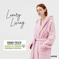 TERRY HOODED BATHROBE: 2 POCKETS & WRAP BELT-Bathrobe-Weave Essentials-Pale Pink-L/XL-Weave Essentials