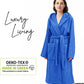 TERRY HOODED BATHROBE: 2 POCKETS & WRAP BELT-Bathrobe-Weave Essentials-Pale Pink-L/XL-Weave Essentials