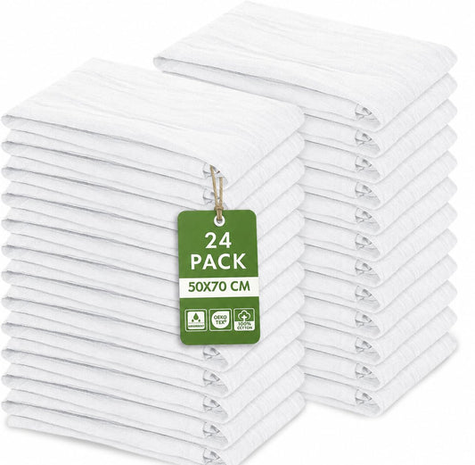 24 piece flour sack towels, dishcloths, cotton tea towels