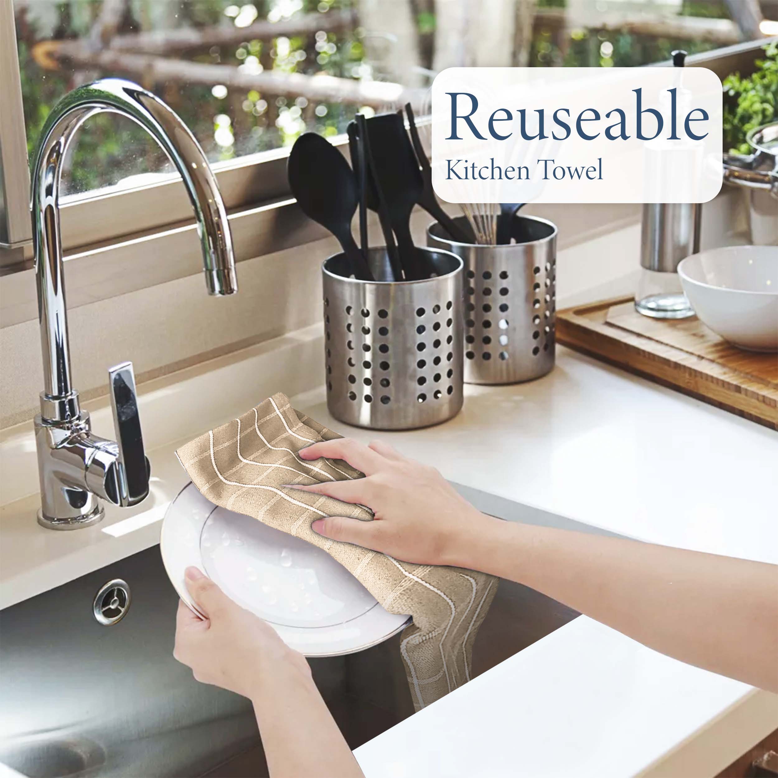 KITCHEN HAND TOWEL WITH HANGING LOOP Weave Essentials