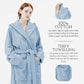 TERRY HOODED BATHROBE: 2 POCKETS & WRAP BELT-Bathrobe-Weave Essentials-Pale Pink-L/XL-Weave Essentials
