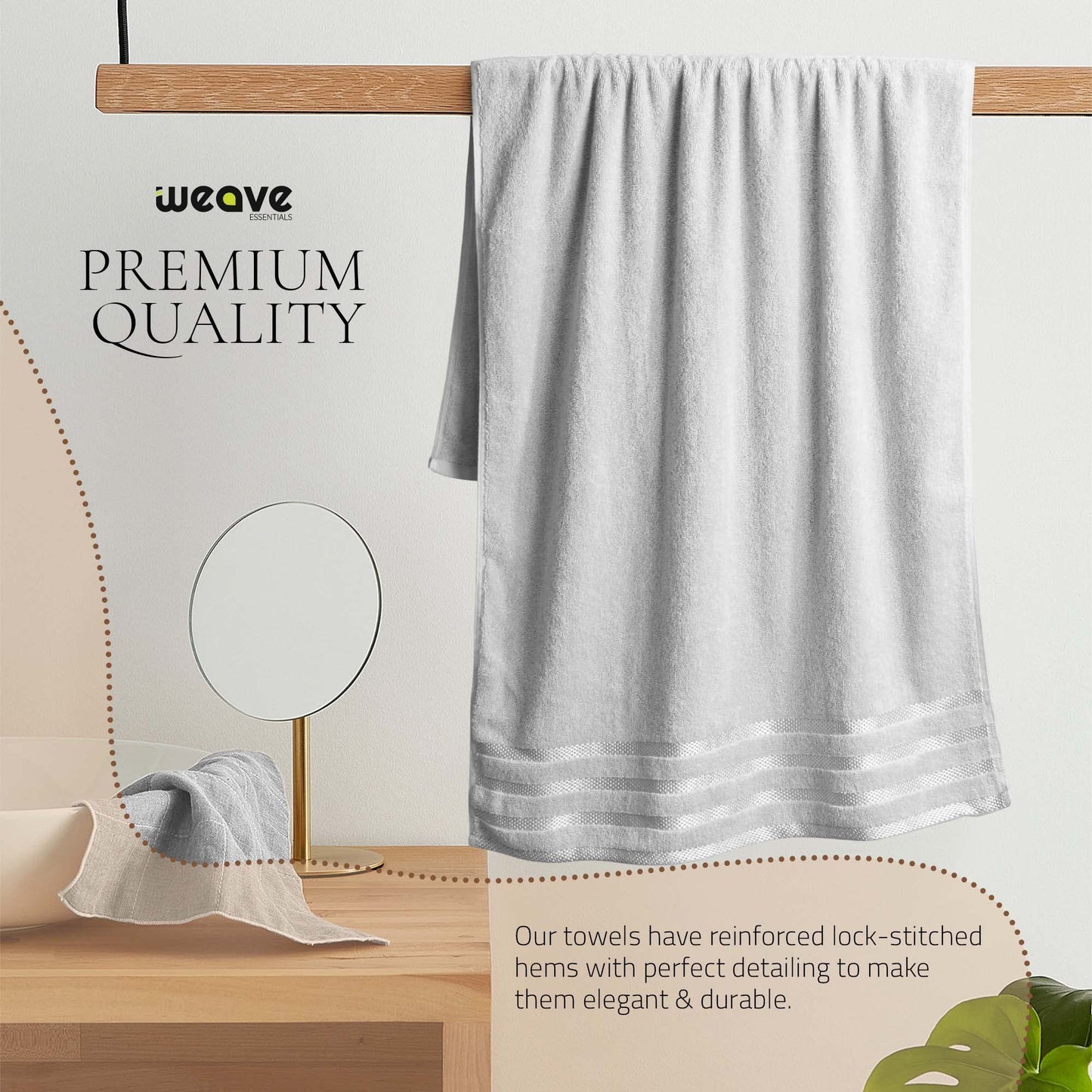 2-Pack Jumbo Viscose Bath Sheets - Ultra Soft, Quick-Dry, 90x180cm