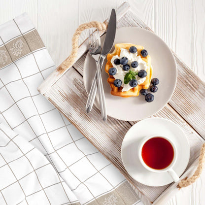 KITCHEN HAND TOWEL WITH HANGING LOOP-Kitchen Tea Towel-Weave Essentials-BEIGE-Weave Essentials
