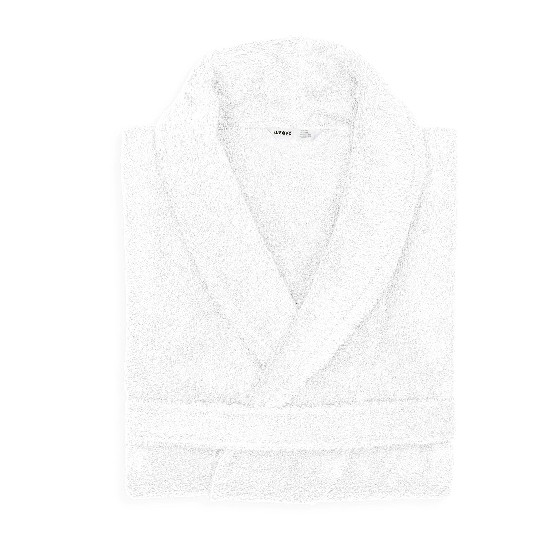 WHITE UNISEX LINT FREE HOTEL BATHROBE-Robes-Weave Essentials-White-Weave Essentials
