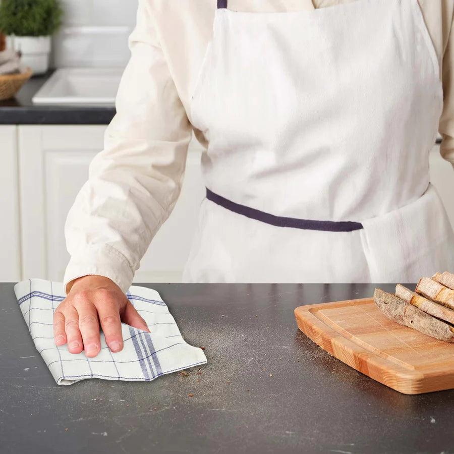 10 BASICS COTTON TEA TOWELS FOR KITCHEN WITH HANGING LOOP-Kitchen Tea Towel-Weave Essentials-Weave Essentials